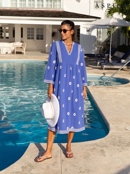 Aspiga Blue Enola 100% Organic Cotton Dress (H16327) | €198