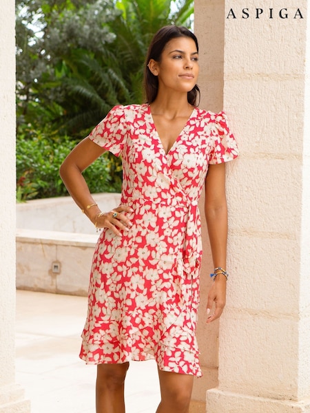 Aspiga Pink Chelsea EcoVero Wrap Dress (H16341) | €138