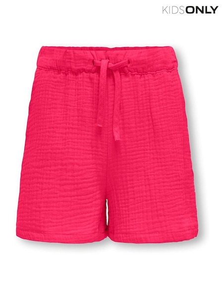 ONLY KIDS Pink Textured Tie Front Shorts (H16368) | €35