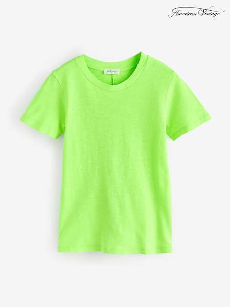 American Vintage Green Sonoma Short Sleeve Round Neck 100% Cotton T-Shirt (H16423) | €84