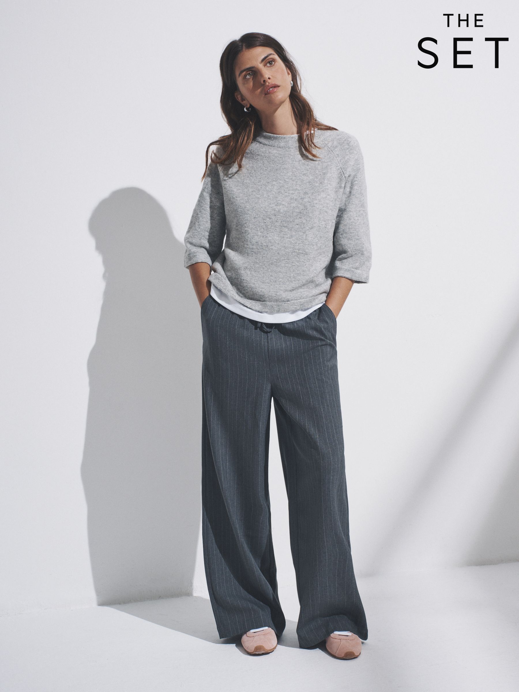 Buy Women's Trousers Wide Leg Stripe Online | Next USA