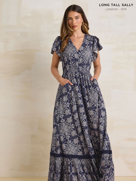 Long Tall Sally Blue Button Maxi Dress (H16549) | 247 QAR