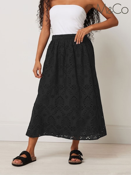 M&Co Petite Broderie 100% Cotton Midi Skirt (H16641) | ‏216‏₪