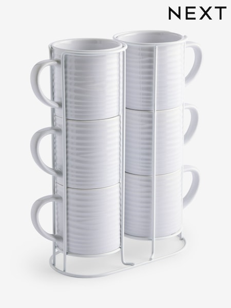 Set of 6 Malvern Stacking Mugs (H16672) | ‏113‏₪