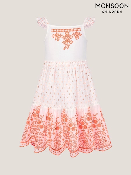 Monsoon White Broderie Tiered Cotton Sundress (H16695) | ₪171 - ₪196