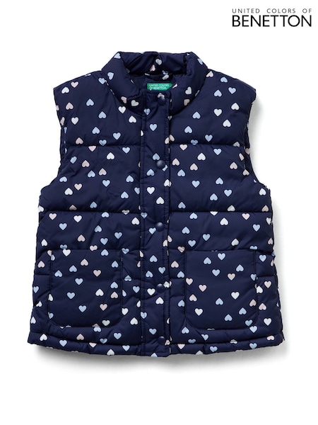Benetton Blue Girls Printed Padded Gilet (2-6 yrs) (H16712) | €48