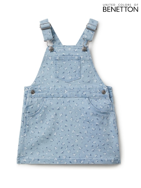 Benetton Girls Blue Printed Denim Dungaree Dress (2-6 yrs) (H16724) | ‏175 د.إ.‏