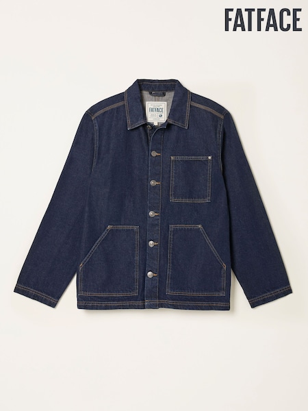 FatFace Dark Vintage Blue Dark Wash Denim Worker Jacket (H16756) | AED437