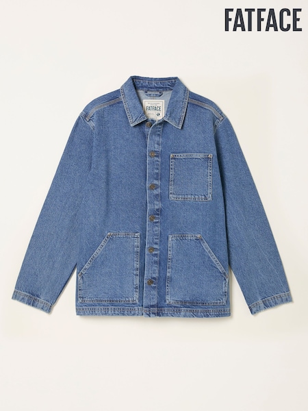 FatFace Indigo Blue Dark Wash Denim Worker Jacket (H16757) | AED437