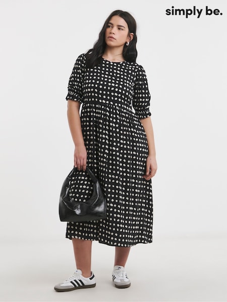 Simply Be Black Pocket Midi Dress (H16828) | €45