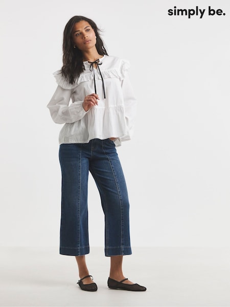Simply Be Cropped Wide Leg Pinktuck Jeans (H16843) | €40