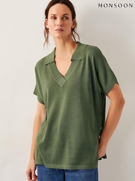 Monsoon Cloe Knitted Collar Top (H16907) | ‏327‏₪