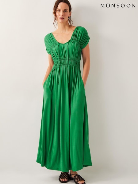 Monsoon Green Jennifer Jersey Maxi Dress (H16925) | €106
