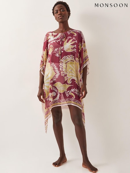 Monsoon Red Misha Ornate Print Mini Kaftan (H16926) | €60