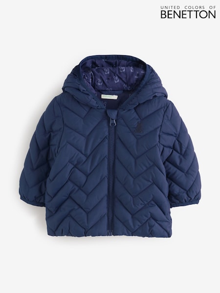 Marineblau - Benetton Baby Padded Quilt Jacket with Ears (H17004) | 47 €