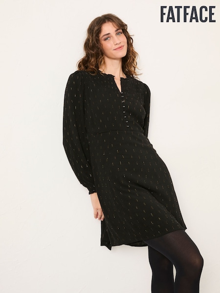 FatFace Jesse Black Metallic Dress (H17071) | €91