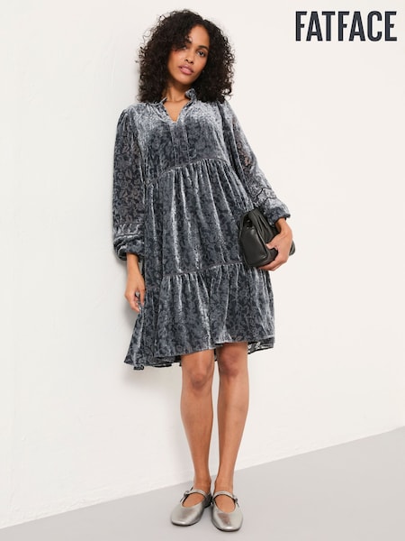 FatFace Riley Dark Grey Devore Dress (H17084) | €117