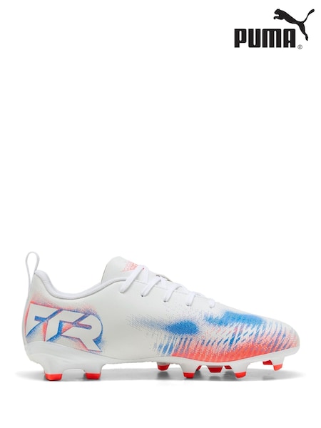 Puma White/Blue/Red Kids Future 8 Play Firm Ground Football Boots (H17102) | €44
