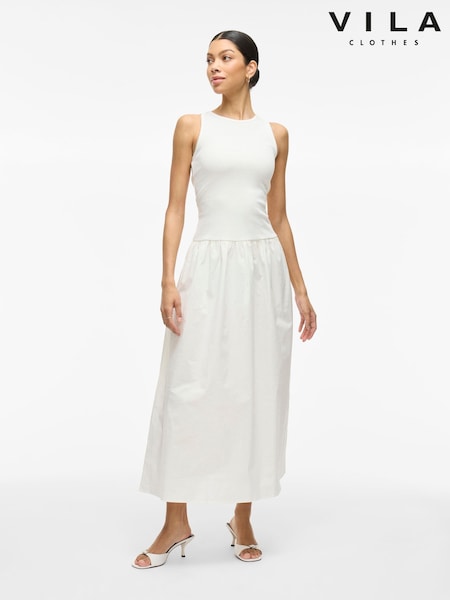 VILA Drop Waist Sleeveless Balloon Maxi Dress (H17175) | €69