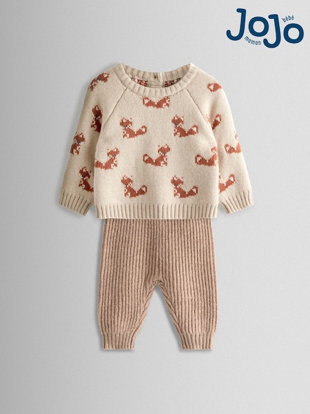 שועל טבעי - JoJo Maman Bébé Knit Top & Bottom Set (H17193) | ‏161‏₪ - ‏171‏ ₪