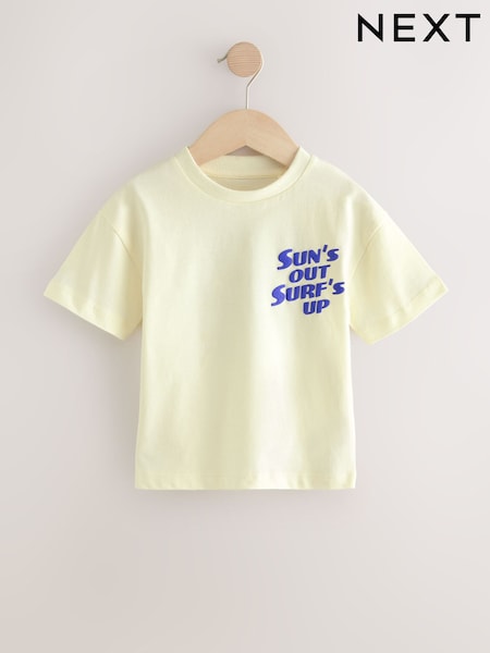 Yellow Slogan Short Sleeve Back Print T-Shirt (3mths-7yrs) (H17200) | €9 - €12