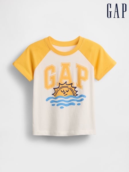 Alb - Gap Logo Colourblock T-Shirt (6mths-5yrs) (H17281) | 89 LEI