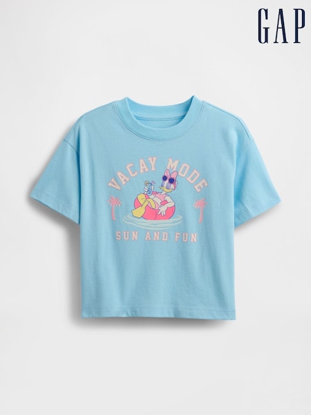 Gap Blue Daisy Duck Disney Relaxed Graphic Short Sleeve T-Shirt (6mths-5yrs) (H17350) | €25