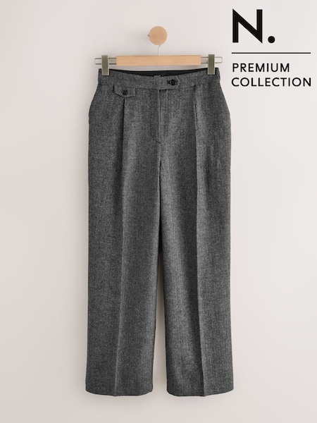 Grey N. Premium Wide Leg Pleated Trousers With Wool (H17354) | €55