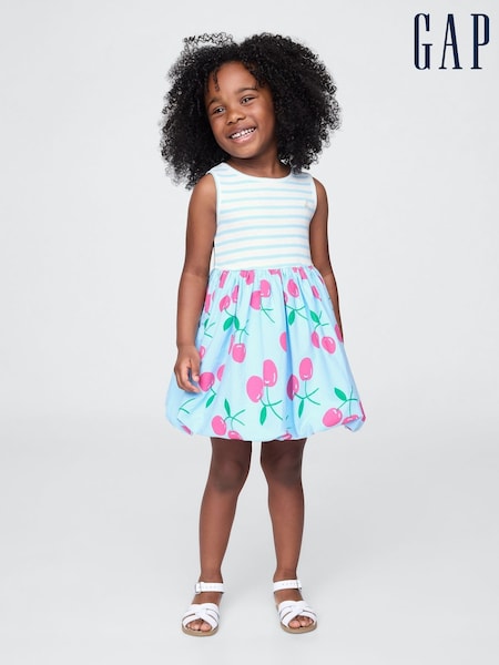 Albastru - Gap Round Neck Bubble Dress (6mths-5yrs) (H17360) | 186 LEI