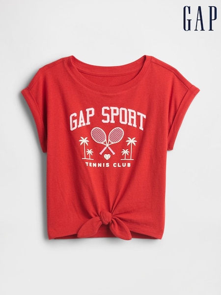 Gap Red Tie-Knot Logo Rolled Sleeve T-Shirt (6mths-5yrs) (H17372) | €20