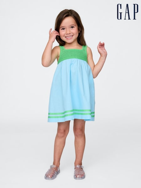 Albastru/Verde - Gap Crochet-Yoke Dress (6mths-5yrs) (H17376) | 223 LEI