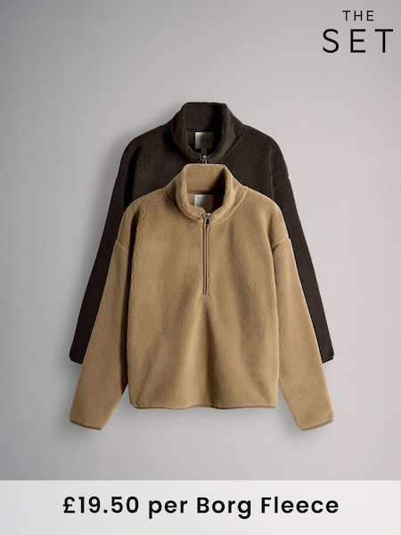 The Set 2 Pack Borg Quarter Zip Sweatshirts (H17563) | R$ 385