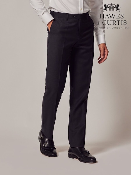Hawes & Curtis Slim Twill  Black Trousers (H17635) | R$ 1.285