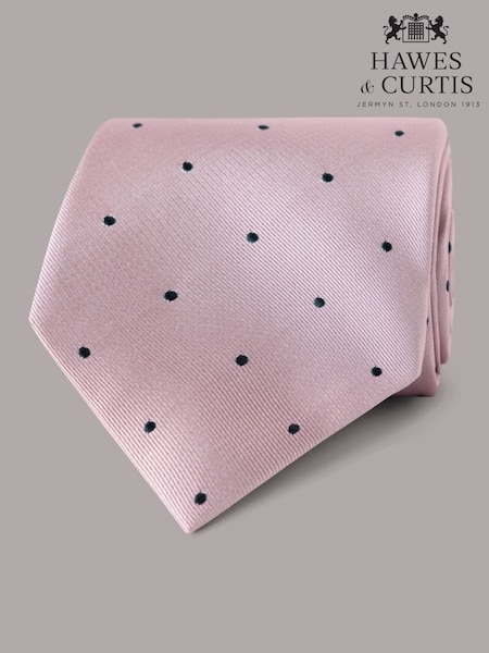 Hawes & Curtis Pink Spot Repp Tie (H17648) | AED227