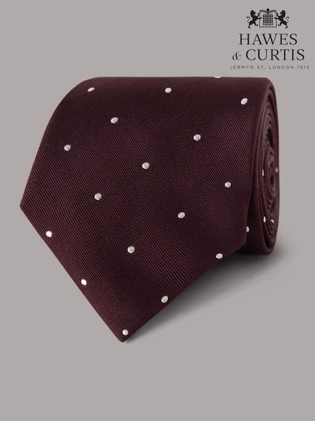 Hawes & Curtis Red Spot Repp Tie (H17651) | AED227