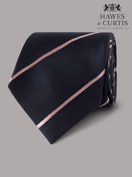 Hawes & Curtis Blue Stripe Repp Tie (H17652) | AED227