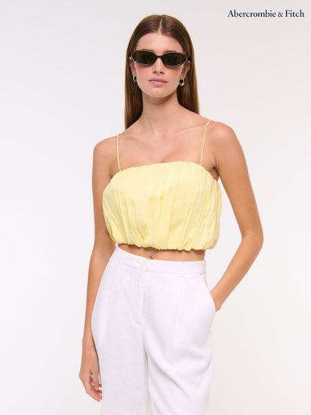 Abercrombie & Fitch Yellow Cropped Bubble Hem Cami Top (H17668) | 50 €