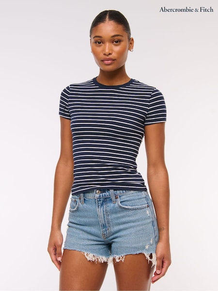 Abercrombie & Fitch High Rise Mom Denim Shorts With Destroy (H17676) | €68