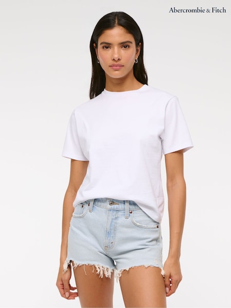 Abercrombie & Fitch High Rise Mom Denim Shorts With Destroy (H17677) | €69
