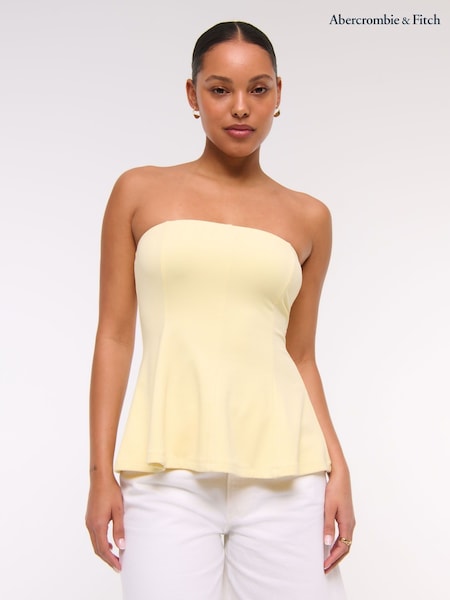 Yellow - Abercrombie & Fitch Longline Peplum Tube Top (H17686) | 50 €