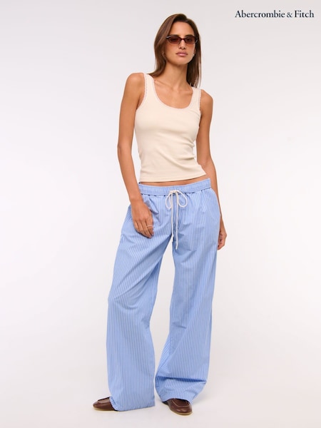 Abercrombie & Fitch Stripe Cotton Poplin Pull On Trousers (H17690) | € 84
