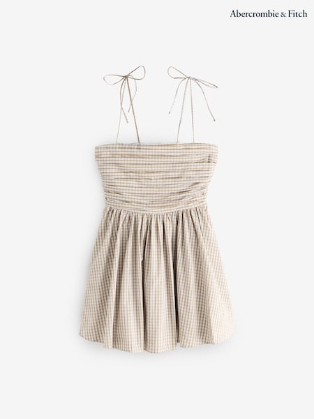 Grau - Abercrombie & Fitch Tie Shoulder Strap Mini Dress (H17707) | 90 €
