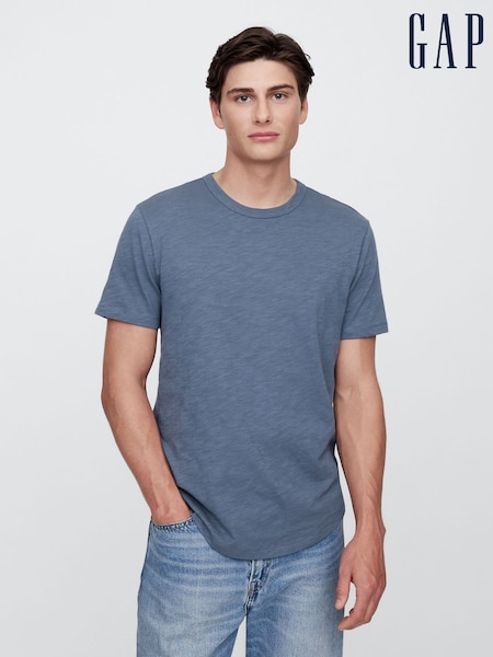 Gap Dark Blue Slub Curved Hem Short Sleeve T-Shirt (H17744) | € 19