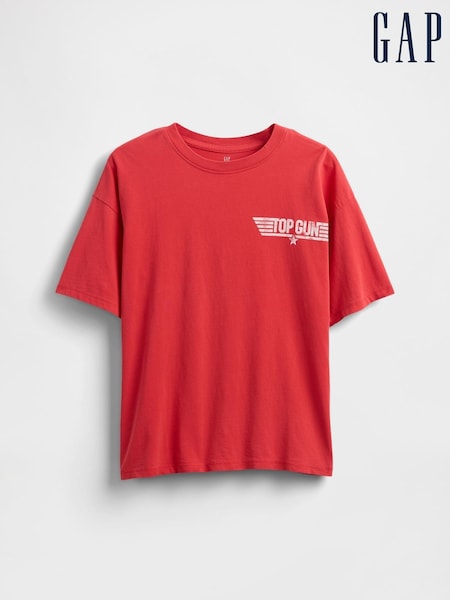 Gap Red Top Gun Graphic Short Sleeve T-Shirt (4-13yrs) (H17789) | €35