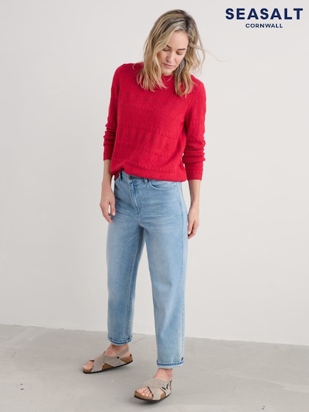 Seasalt Cornwall Red Kinter 100% Cotton Jumper (H17935) | €84
