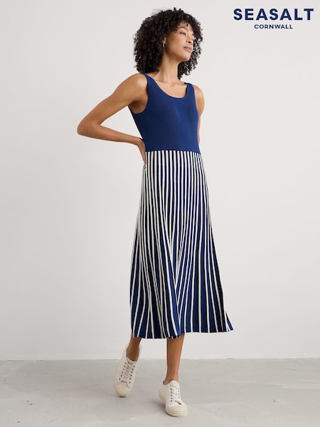 Seasalt Cornwall Blue Sunlight Knitted Summer Dress (H17974) | €109