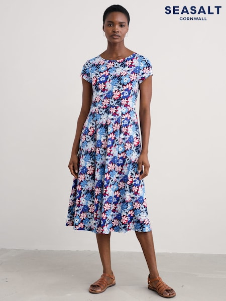 Seasalt Cornwall Petite Wild Bouquet Jersey Midi Dress (H17977) | €104