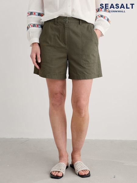 Seasalt Cornwall Green Attic Studio 100% Cotton Shorts (H17980) | ₪267