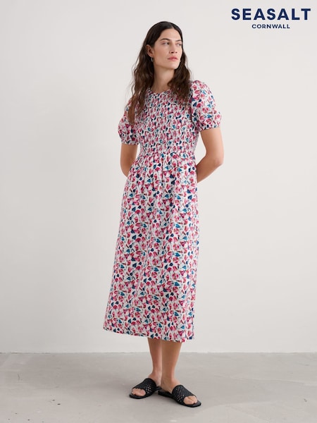 Seasalt Cornwall Pink Petite Petite Meadowsweet Short Sleeve 100% Cotton Dress (H17994) | €109