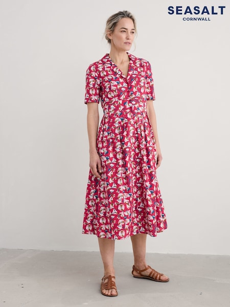 Seasalt Cornwall Red Tall Petite Charlotte 100% Cotton Dress (H18002) | €102